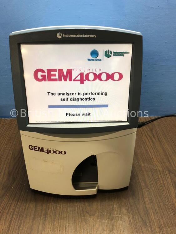 Instruments Laboratory GEM 4000 Premier Blood Gas Analyzer (Powers Up)