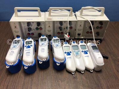 3 x APC Medical Model 4170 Bedside External Pulse Generators and 8 x Thermometers