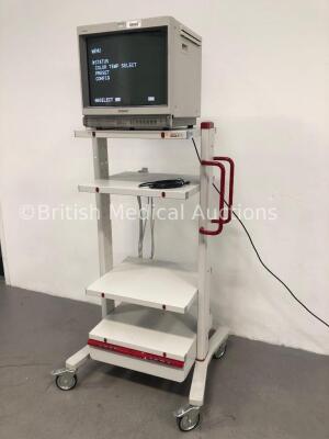 Richard Wolf Stack Trolley Including Sony Trinitron Monitor (Powers Up-Damaged Side Panel) * SN 2003596 * - 2