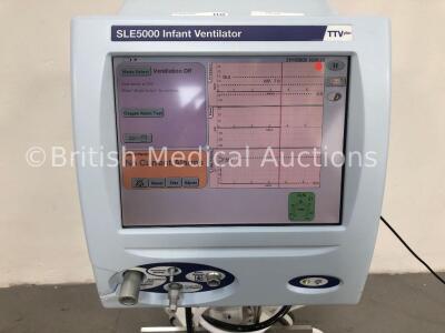 SLE5000 Infant Ventilator TTV Plus (Model L) Software Version 5.0 on Stand with Hoses (Powers Up) * SN 53122 * * Mfd 2009 * - 2