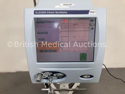 SLE5000 Infant Ventilator TTV Plus (Model M) Software Version 5.0 on Stand with Hoses (Powers Up) * SN 54005 * * Mfd 2009 * - 2