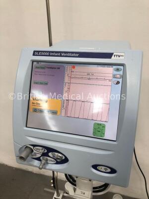 SLE5000 Infant Ventilator TTV Plus (Model M) Software Version 5.0 on Stand with Hoses (Powers Up) * SN 54005 * * Mfd 2009 * - 3