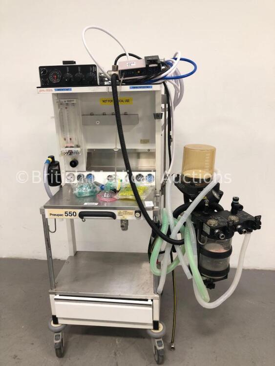 Pneupac 550 Induction Anaesthesia Machine with Blease 2200 Ventilator, Blease AlarmPac,Hoses,Bellow,Absorber and Accessories
