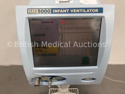 SLE5000 Infant Ventilator TTV Plus (Electronic Unit Model:A,Pneumatic Unit Model:M-1) Software Version 4.3 on Stand with Hoses (Powers Up) * SN 51777 - 2