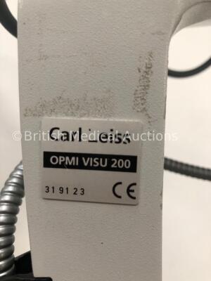 Carl Zeiss OPMI VISU 200 Dual Operated Surgical Microscope with Carl Zeiss f170 Binoculars, 2 x 12,5 x Eyepieces, 2 x 10 x Eyepieces, Zeiss f 175 APO - 9