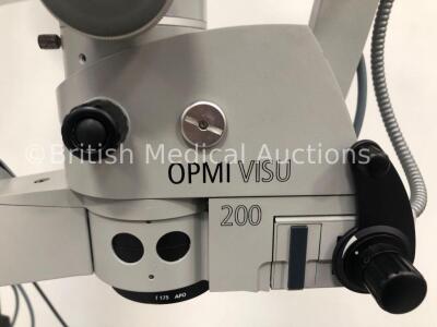 Carl Zeiss OPMI VISU 200 Dual Operated Surgical Microscope with Carl Zeiss f170 Binoculars, 2 x 12,5 x Eyepieces, 2 x 10 x Eyepieces, Zeiss f 175 APO - 10