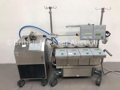 Stockert S3 Heart and Lung Machine P/N 43-40-00 with 4 x S3 Roller Pumps,S3 Control Panel,S3 Discharge Adapter and Stockert Heater Cooler System P/N 1