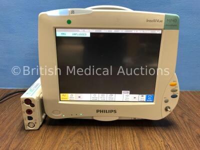 Philips IntelliVue MP40 Anesthesia Touch Screen Monitor Software Version B.10.84 *Mfd 2004-10* (Powers Up - Missing Dial) with 1 x M3001A Module *Mfd