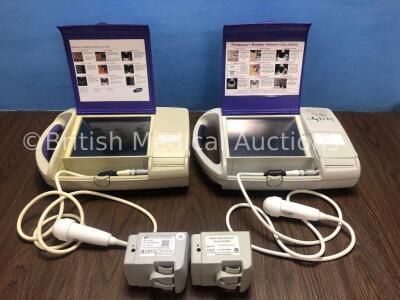 2 x Portascan+ Bladder Scanner PA-00252 with 2 x Battery Packs (Both Flat) *PA-00252-00016 / PA-00252-00172*