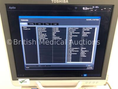 Toshiba Aplio 500 Flat Screen Ultrasound Scanner Model TUS-A500 Software Version AB_V3.00*R002 with 1 x Transducer/Probe (1 x PVT-375BT * Mfd Sept 201 - 5