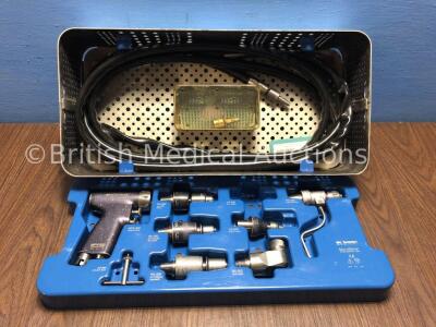 desoutter Medical MPX-500 Handpiece with Selection of Attachments and Hose in Tray