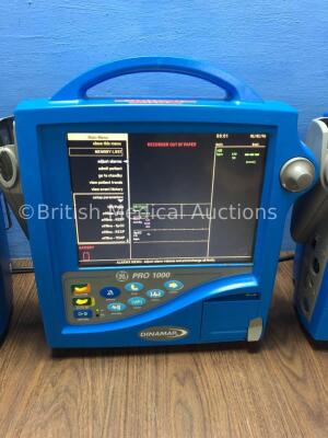 3 x GE Dinamap Pro 1000 Patient Monitors (2 x Power Up,1 x No Power) - 3