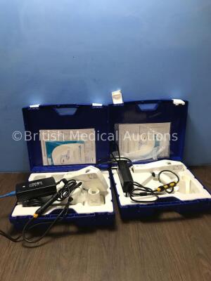 2 x Thermablate Thermal Balloon Endometrial Ablation Systems with 2 x AC Power Supplies in Carry Cases (Both Power Up with Error Message-See Photos) *