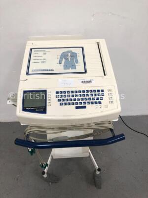 Mortara Instrument ELI 250 ECG Machine on Trolley with 10 Lead ECG Leads (Powers Up) *S/N 108460009146*