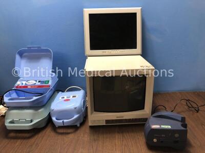 Mixed Lot Including 1 x Medix AC 2000 Nebulizers (Both Power Up) 1 x Medix Actineb Nebulizer (Powers Up) 1 x Sony Trinitron Monitor (Powers Up) 1 x He