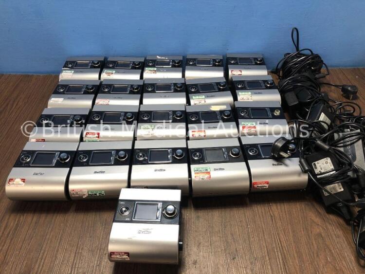 21 x ResMed Elite CPAP Units with 10 x AC Power Supplies (All Power Up) *18997 / 18837 / 18551 / 19093 / 18554 / 18247 / 17970 / 19088 / 18911 / 19466