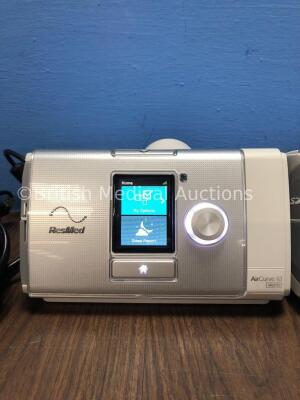 3 x ResMed Aircurve 10 VAUTO CPAP Units with 2 x AC Power Supplies (All Power Up) *26420 / 24870 / 28065* - 2