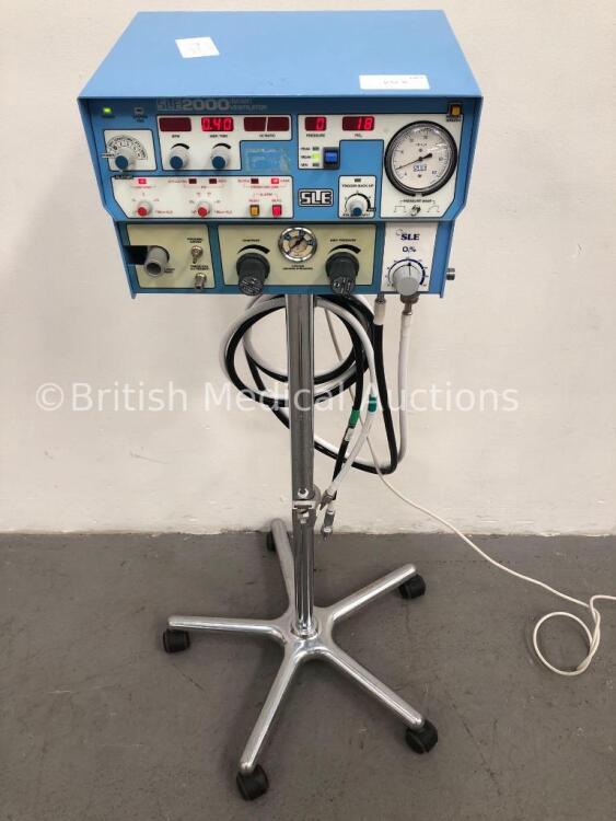 SLE 2000 Infant Ventilator Running Hours 25601 on Stand with Hose (Powers Up) *S/N 70111-1997*