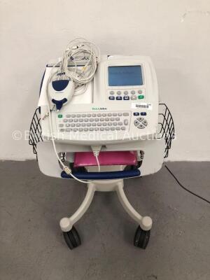 Welch Allyn CP200 ECG Machine in Stand with 10 Lead ECG Leads (Powers Up)