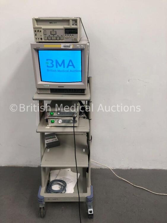 Olympus Stack Trolley with Sony Trinitron Monitor, Sony SVO-9500MDP Video Cassette Recorder, Olympus OTV-SC Digital Processor, Olympus OTV-SC Camera H