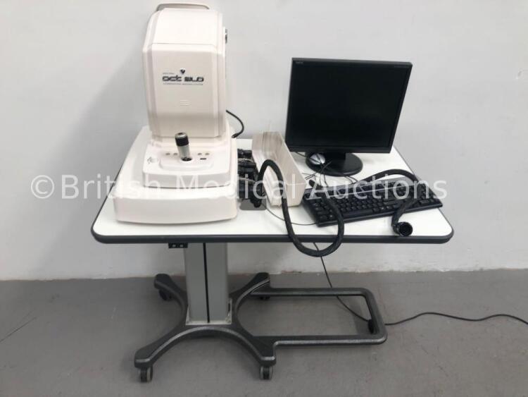 OPKO Spectral OCT SLO Combination Imaging System on Table with Monitor and Keyboard (Unable to Power Test Due to No Power Supply)