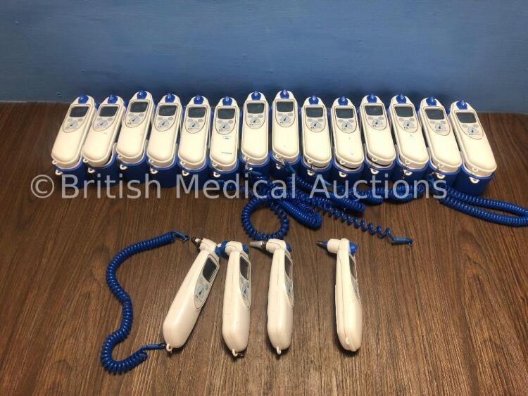 Job Lot of 18 x Covidien Genius 3 Tympanic Thermometers with 14 x Bases (3 x Damaged Heads - See Photo)