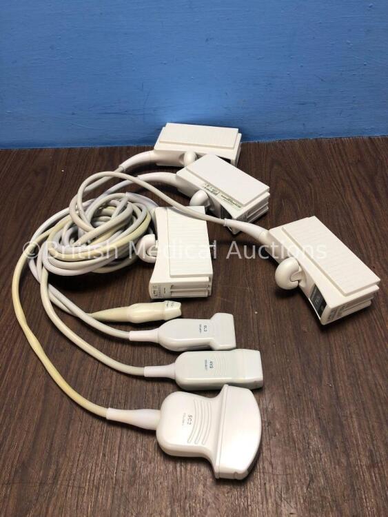 Job Lot of Acuson Probes / Transducers Including 1 x Acuson 5C2 Transducer / Probe, 1 x Acuson 4V2 Transducer / Probe, 1 x Acuson 6L3 Transducer / Pro