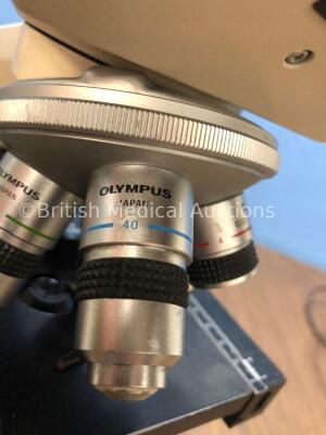 Olympus CH Microscope Including 1 x Olympus 0.10 A4 Optic, 1 x Olympus 0.65 A40 Optic, 1 x Olympus 0.25 A10 Optic and 1 x Olympus 0.40 Optic (No Power - 4
