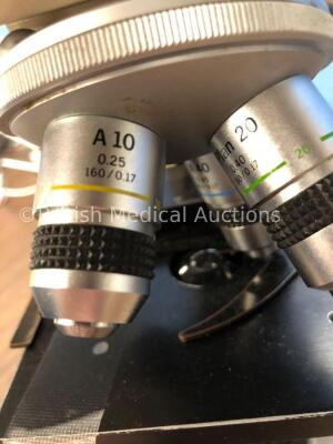 Olympus CH Microscope Including 1 x Olympus 0.10 A4 Optic, 1 x Olympus 0.65 A40 Optic, 1 x Olympus 0.25 A10 Optic and 1 x Olympus 0.40 Optic (No Power - 6