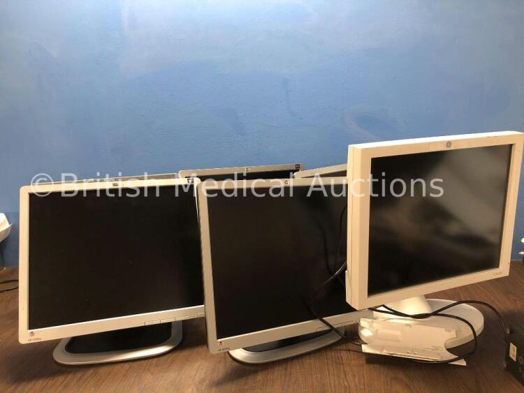 Job Lot Including 1 x GE CDA19 Monitor with 1 x AC Power Supply (Powers Up) and 5 x HP L1950g Monitor *CNK9040XBL / CNK9040XBF / CNK9040XSD*