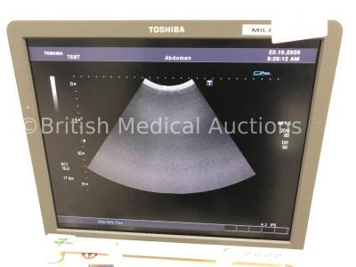 Toshiba Aplio XG SSA-790A Flat Screen Ultrasound Scanner *S/N 99F0924363* **Mfd 02/2009** with 2 x Transducers / Probes (PLT-704SBT *Mfd 03/2012* and - 4