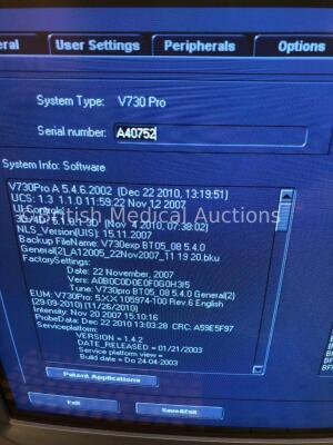 GE Voluson 730 Pro Ultrasound Scanner *S/N ***752* **Mfd 03/2008** Software Version 5.4.6.2002 with 2 x Transducers / Probes (RSP6-16 *Mfd 08/2007* an - 7