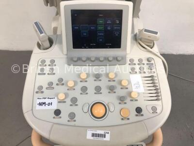 Philips iU22 Flat Screen Ultrasound Scanner on F.2 Cart *S/N 034KVG* **Mfd 03/2009** Software Version 5.0.2.110 with 2 x Transducers / Probes (L12-5 a - 2