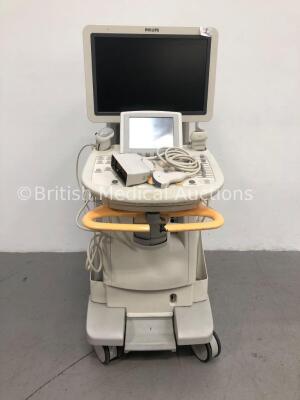 Philips iU22 Flat Screen Ultrasound Scanner *S/N 02XFG6* **Mfd 07/2006** with 4 x Transducers / Probes (V6-2, L17-5, C8-4v and C6-2) (HDD REMOVED)