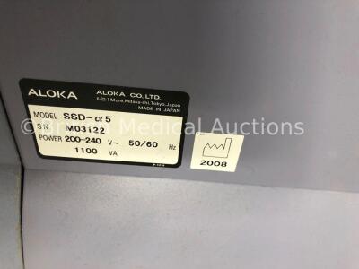 Aloka ProSound Alpha 5 SX Ultrasound Scanner (Powers Up-Missing 1 x Dial-See Photo) * SN M03122 * * Mfd 2008 * - 6