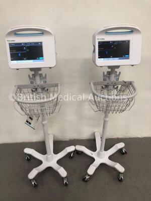 2 x Welch Allyn 6000 Series Vital Signs Monitors with SpO2 and NIBP Options (Both Power Up)