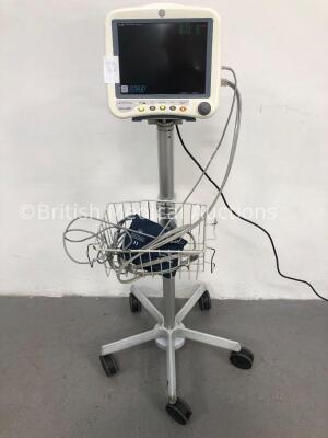 GE Dash 4000 Patient Monitor with BP1,SpO2,Temp/CO,NBP and ECG Options, 1 x SpO2 Finger Sensor and 1 x BP Hose and Cuff (Powers Up) * SN SD007252097GA