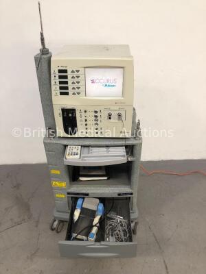 Alcon Accurus 600DS Phacoemulsifier Part No 202-0000-506 Rev AC with Footswitch and 3 x Handpieces (Powers Up) *Mfd 04/00*