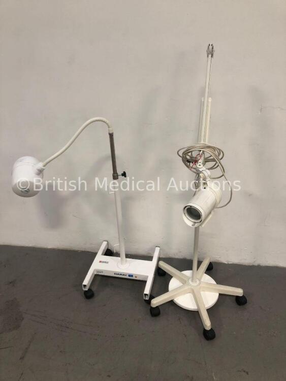 1 x Luxo Patient Examination Light on Stand and 1 x Daray Patient Examination Light on Stand (2 x No Power- 1 x Missing Wheel) * SN 1029871863 *