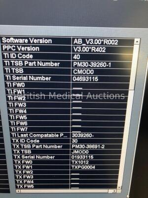 Toshiba Aplio 500 TUS-A500 Flat Screen Ultrasound Scanner *S/N T1E1323825* **Mfd 02/2013** Software Version AB_V3.00*R002 with 4 x Transducers / Probe - 10