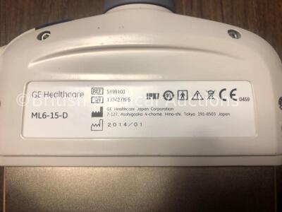 GE ML6-15-D Ultrasound Transducer / Probe *Mfd - 01- 2014* - 2