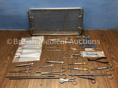 Job Lot of Surgical Instruments in a Metal Tray