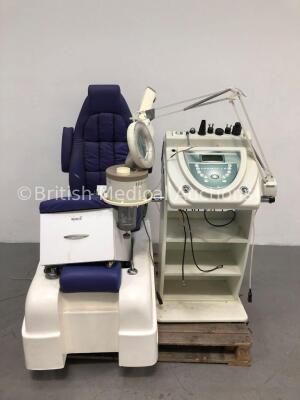 1 x Dermatology Foot Therapy Chair with remote controller, 1 x Dermaface BBH VAP-007 Ultrasound therapy treatment machine with 7 hand pieces and 1 x S