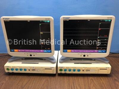 Job Lot Including 2 x Fukuda Denshi DS-7300 Touch Screen Patient Monitors with 2 x Fukuda Denshi DSC-7300 Units and 2 x HS-700 Module Units with ECG/R