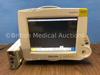 1 x Philips MP20 Patient Monitor Version F.01.40 *Mfd 2008* with 1 x Philips M3000A Module Including ECG, SpO2, NBP Temp and Press Options (Powers Up