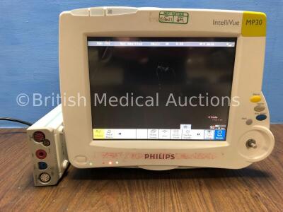 1 x Philips MP30 Patient Monitor Version D.00.58 *Mfd 2006* with 1 x Philips M3000A Module Including ECG, SpO2, NBP Temp and Press Options (Powers Up