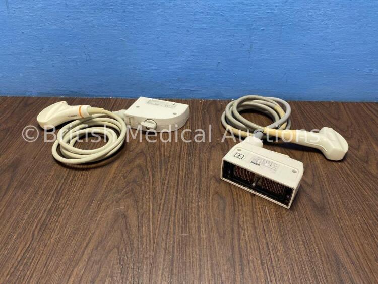 Job Lot Including 1 x Siemens 3.5C40S Ultrasound Transducer / Probe (Damaged Head - See Photo) and 1 x GE CBF 3.5MHz Model 2274903 Ultrasound Transduc