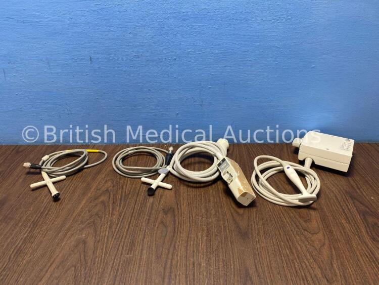 Job Lot Including 1 x Siemens VF13-5SP Transducer / Probe *Mfd 2005* (Damaged Head - See Photo) 1 x Acuson 4V2c Transducer / Probe (Some Damage - See