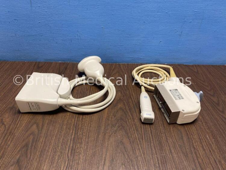 Job Lot Including 1 x GE M4S Ultrasound Transducer / Probe *Mfd 2008* (Damaged Cable and Head - See Photos) and 1 x Philips V6-2 Ultrasound Transducer