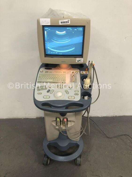 Toshiba Famio 8 Ultrasound Scanner Model SSA-530A with 4 x Transducers/Probes (1 x PVQ-375A * Mfd April 2011 *, 1 x PVM-381AT * Mfd April 2008 *, 1 x